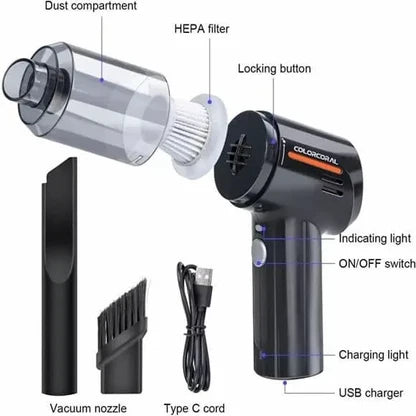 3-in-1 Portable Cordless Vacuum Cleaner – Handheld Dust Cleaner for Home, Car & Office