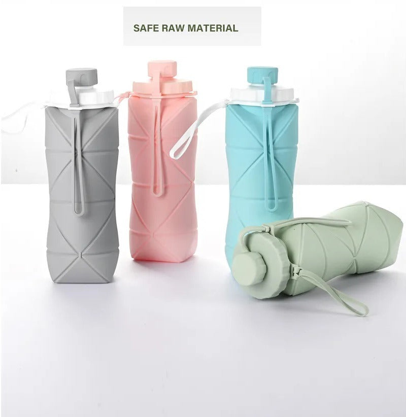 600ML Silicone Folding Water Bottle – Collapsible, Reusable & Leak-Proof Travel Bottle