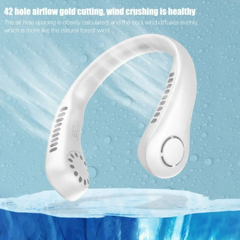 Portable Neck Fan – Bladeless USB Rechargeable Wearable Personal Fan with 3 Speeds
